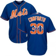 Wholesale Cheap Mets #30 Michael Conforto Blue Team Logo Fashion Stitched MLB Jersey