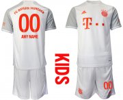 Wholesale Cheap Youth 2020-2021 club Bayern Munich away customized white Soccer Jerseys