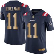 Wholesale Cheap Nike Patriots #11 Julian Edelman Navy Blue Men's Stitched NFL Limited Gold Rush Jersey