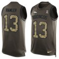 Wholesale Cheap Nike Broncos #13 KJ Hamler Green Men's Stitched NFL Limited Salute To Service Tank Top Jersey
