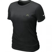 Wholesale Cheap Women's Nike Los Angeles Chargers Chest Embroidered Logo T-Shirt Black