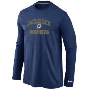 Wholesale Cheap Nike Miami Dolphins Heart & Soul Long Sleeve T-Shirt Dark Blue