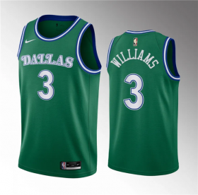 Wholesale Cheap Men\'s Dallas Mavericks #3 Grant Williams Green Classic Edition Stitched Basketball Jersey