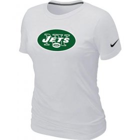 Wholesale Cheap Women\'s Nike New York Jets Logo NFL T-Shirt White