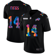 Cheap Buffalo Bills #14 Stefon Diggs Men's Nike Multi-Color Black 2020 NFL Crucial Catch Vapor Untouchable Limited Jersey