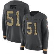 Wholesale Cheap Nike Saints #51 Cesar Ruiz Anthracite Salute to Service Women's Stitched NFL Limited Therma Long Sleeve Jersey