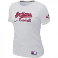 Wholesale Cheap Women's Nike Cleveland Indians Short Sleeve Practice T-Shirt White