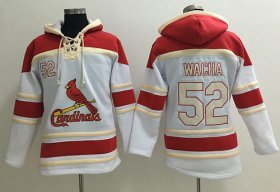Wholesale Cheap Cardinals #52 Michael Wacha White Sawyer Hooded Sweatshirt MLB Hoodie