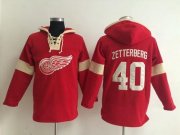 Wholesale Cheap Detroit Red Wings #40 Henrik Zetterberg Red Pullover NHL Hoodie
