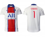 Wholesale Cheap Men 2020-2021 club Paris Saint-Germain away aaa version 1 white Soccer Jerseys