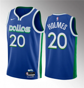 Wholesale Cheap Men\'s Dallas Mavericks #20 Richaun Holmes Blue 2023 Draft City Edition Stitched Basketball Jersey