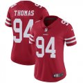 Wholesale Cheap Nike 49ers #94 Solomon Thomas Red Team Color Women's Stitched NFL Vapor Untouchable Limited Jersey