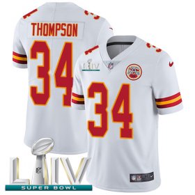 Wholesale Cheap Nike Chiefs #34 Darwin Thompson White Super Bowl LIV 2020 Men\'s Stitched NFL Vapor Untouchable Limited Jersey