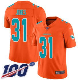 Wholesale Cheap Nike Dolphins #31 Byron Jones Orange Youth Stitched NFL Limited Inverted Legend 100th Season Jersey
