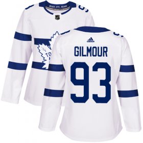 Wholesale Cheap Adidas Maple Leafs #93 Doug Gilmour White Authentic 2018 Stadium Series Women\'s Stitched NHL Jersey