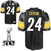 Wholesale Cheap Steelers #24 Ike Taylor Black Super Bowl XLV Stitched NFL Jersey