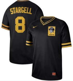 Wholesale Cheap Nike Pirates #8 Willie Stargell Black Authentic Cooperstown Collection Stitched MLB Jersey
