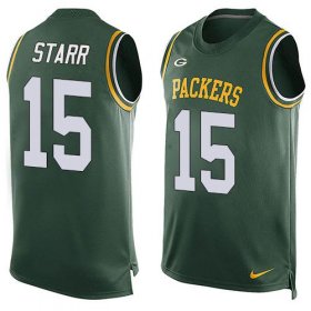 Wholesale Cheap Nike Packers #15 Bart Starr Green Team Color Men\'s Stitched NFL Limited Tank Top Jersey