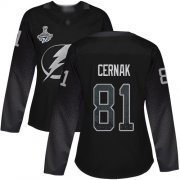 Cheap Adidas Lightning #81 Erik Cernak Black Alternate Authentic Women's 2020 Stanley Cup Champions Stitched NHL Jersey