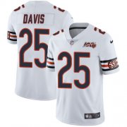 Wholesale Cheap Nike Bears #25 Mike Davis White Men's 100th Season Stitched NFL Vapor Untouchable Limited Jersey
