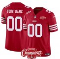 Cheap Men's San Francisco 49ers Active Player Custom Red 2023 F.U.S.E. NFC West Champions Patch Football Stitched Jersey