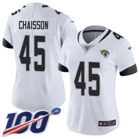 Wholesale Cheap Nike Jaguars #45 K\'Lavon Chaisson White Women\'s Stitched NFL 100th Season Vapor Untouchable Limited Jersey