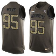 Wholesale Cheap Nike Broncos #95 Derek Wolfe Green Men's Stitched NFL Limited Salute To Service Tank Top Jersey