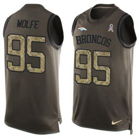Wholesale Cheap Nike Broncos #95 Derek Wolfe Green Men\'s Stitched NFL Limited Salute To Service Tank Top Jersey