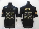Wholesale Cheap Men's San Francisco 49ers #85 George Kittle Black 2020 Salute To Service Stitched NFL Nike Limited Jersey
