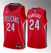 Wholesale Cheap Men's New Orleans Pelicans #24 Jordan Hawkins Red 2023 Draft Statement Edition Stitched Basketball Jersey
