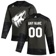 Wholesale Cheap Arizona Coyotes Adidas 2019 Veterans Day Authentic Custom Practice NHL Jersey Camo