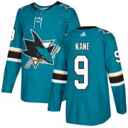 Wholesale Cheap Adidas Sharks #9 Evander Kane Teal Home Authentic Stitched NHL Jersey