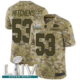 Wholesale Cheap Nike Chiefs #53 Anthony Hitchens Camo Super Bowl LIV 2020 Men\'s Stitched NFL Limited 2018 Salute To Service Jersey