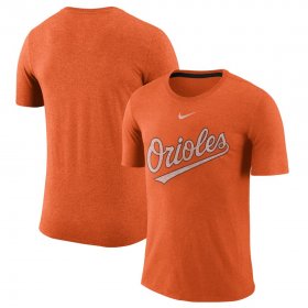 Wholesale Cheap Baltimore Orioles Nike Wordmark Tri-Blend T-Shirt Orange