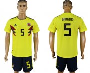 Wholesale Cheap Colombia #5 W.Barrios Home Soccer Country Jersey