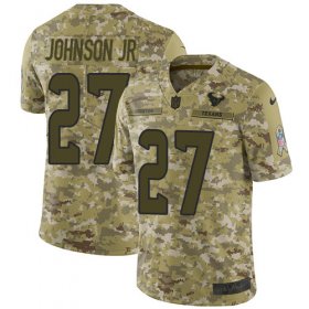 Wholesale Cheap Nike Texans #27 Duke Johnson Jr Camo Youth Stitched NFL Limited 2018 Salute to Service Jersey