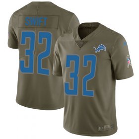 Wholesale Cheap Nike Lions #32 D\'Andre Swift Olive Youth Stitched NFL Limited 2017 Salute To Service Jersey