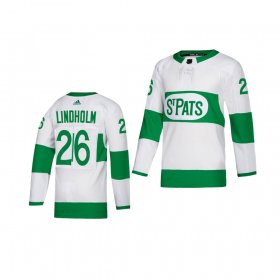 Wholesale Cheap Adidas Maple Leafs #26 Par Lindholm White 2019 St. Patrick\'s Day Authentic Player Stitched Youth NHL Jersey