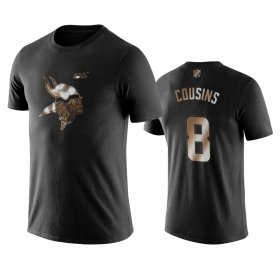 Wholesale Cheap Vikings #8 Kirk Cousins Black NFL Black Golden 100th Season T-Shirts