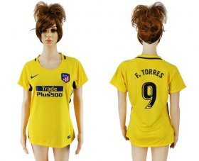 Wholesale Cheap Women\'s Atletico Madrid #9 F.Torres Away Soccer Club Jersey