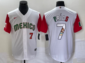 Wholesale Cheap Men\'s Mexico Baseball #7 Julio Urias Number 2023 White Red World Classic Stitched Jersey10