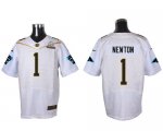 Wholesale Cheap Nike Panthers #1 Cam Newton White 2016 Pro Bowl Men's Stitched NFL Elite Jersey