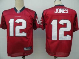 Wholesale Cheap Texans #12 Jacoby Jones Red Stitched NFL Jersey