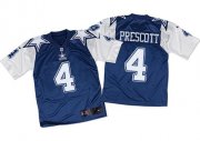 Wholesale Cheap Nike Cowboys #4 Dak Prescott Navy Blue/White Throwback Men's Stitched NFL Elite Jersey