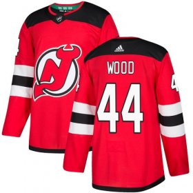 Wholesale Cheap Adidas Devils #44 Miles Wood Red Home Authentic Stitched NHL Jersey