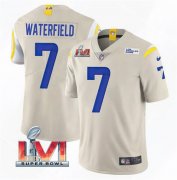 Wholesale Cheap Men's Los Angeles Rams #7 Bob Waterfield 2022 Bone Super Bowl LVI Vapor Limited Stitched Jersey