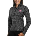 Wholesale Cheap Montreal Canadiens Antigua Women's Fortune 1/2-Zip Pullover Sweater Charcoal