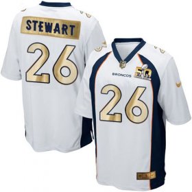 Wholesale Cheap Nike Broncos #26 Darian Stewart White Men\'s Stitched NFL Game Super Bowl 50 Collection Jersey