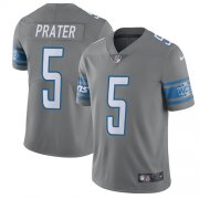 Wholesale Cheap Nike Lions #5 Matt Prater Gray Men's Stitched NFL Limited Rush Jersey