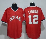 Wholesale Cheap Indians #12 Francisco Lindor Red 1978 Turn Back The Clock Stitched MLB Jersey